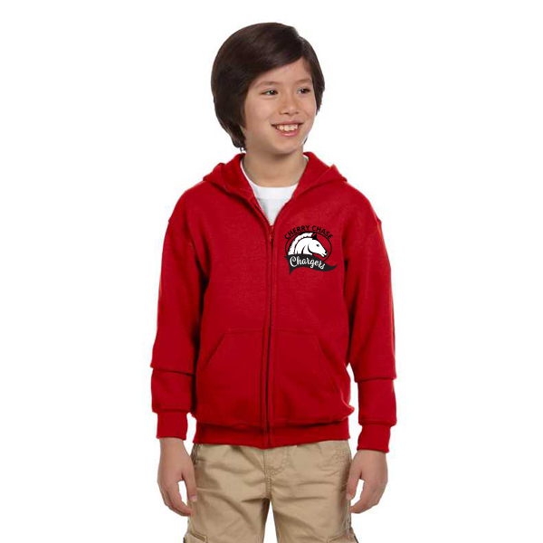 * Youth Zipper Hoodie (Red or Light Steel)