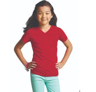 * Girls Short Sleeve V-Neck Tee