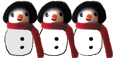 3 Mini Snowmen in a set