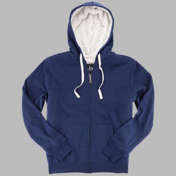 Navy Sherpa Lined Hoodie (Youth and Adult)